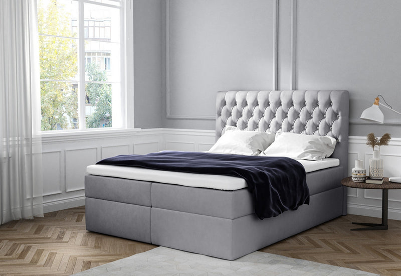 TOMIO boxspring kárpitozott ágy + fedőmatrac AJÁNDÉKBA - ARANZ - 5