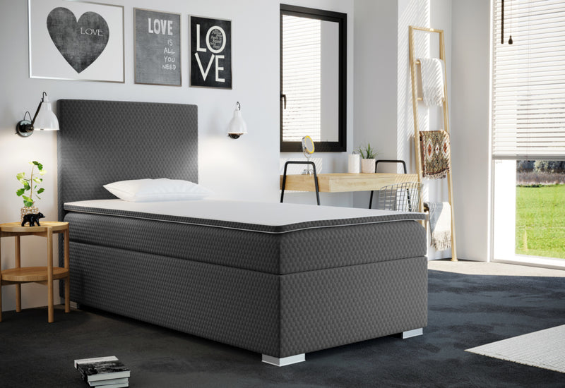 RENATA kárpitozott boxspring ágy + fedőmatrac - ARANZ - 1