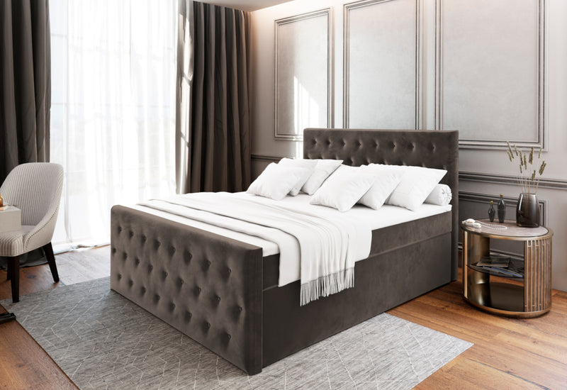 FENDI kárpitozott boxspring ágy - ARANZ - 2