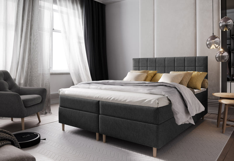 SICILIE kárpitozott boxspring ágy - ARANZ - 4