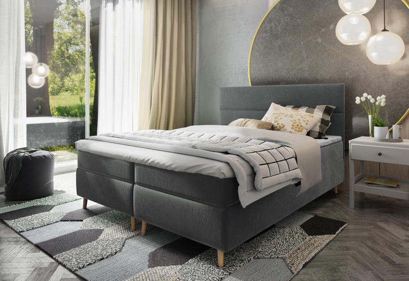 CLAUS kárpitozott boxspring ágy - ARANZ - 2