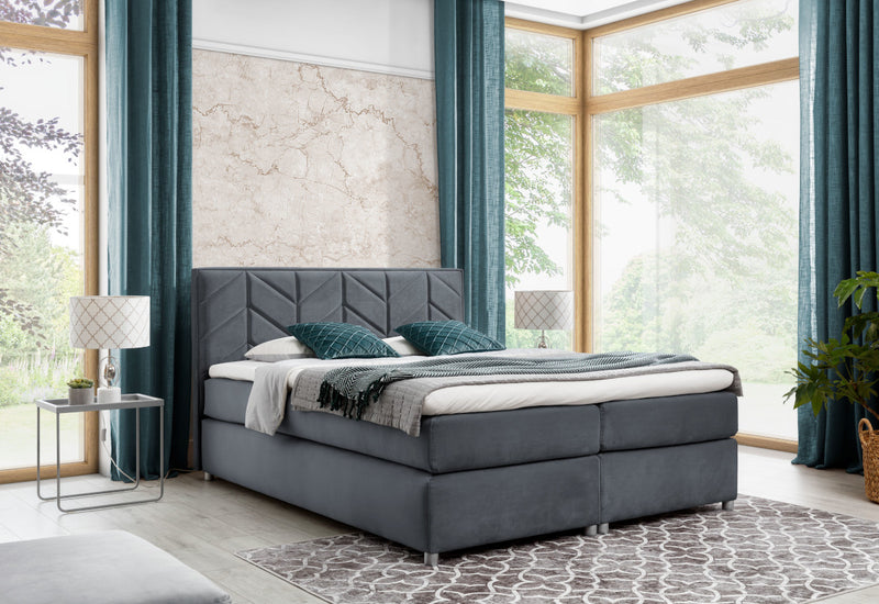 MODLA kárpitozott boxspring ágy + fedőmatrac - ARANZ - 4