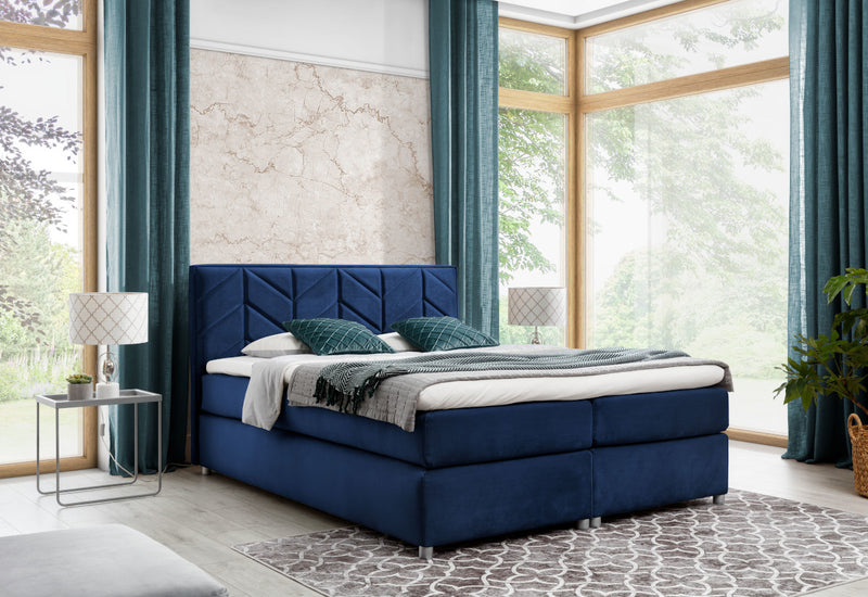 MODLA kárpitozott boxspring ágy + fedőmatrac - ARANZ - 5