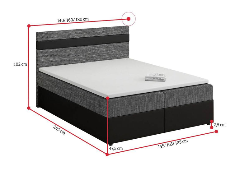 MODELA boxspring kárpitozott ágy + fedőmatrac - ROZMEROVKA - 2