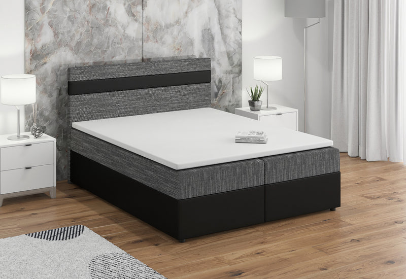 MODELA boxspring kárpitozott ágy + fedőmatrac - ARANZ - 1