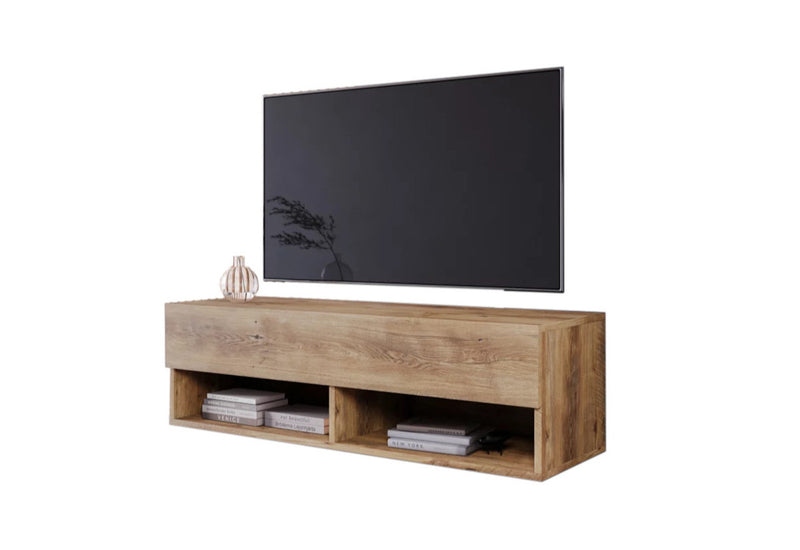 MENDES A 180 TV asztal, 180x30x32, gesztenye, LED világítással - - 0
