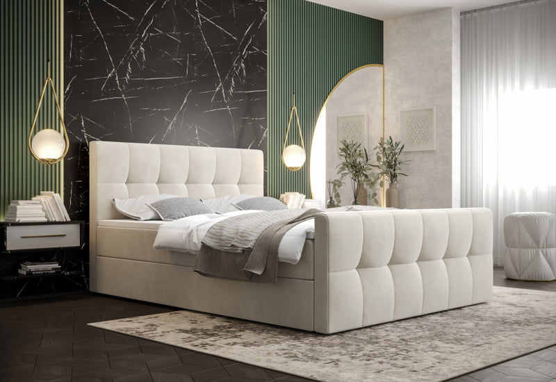 Kárpitozott boxspring ágy HATAN 2 - ARANZ - 1