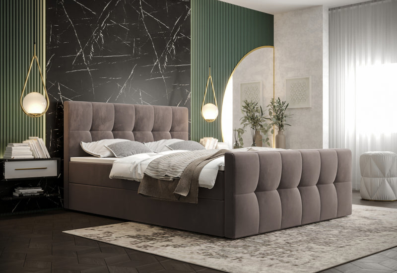 Kárpitozott boxspring ágy HATAN 2 - ARANZ - 2