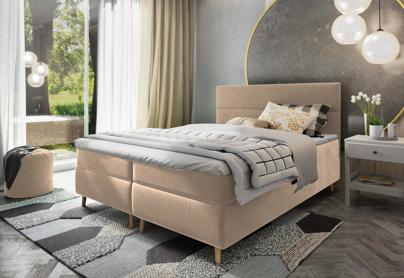 LANTA kárpitozott boxspring ágy - ARANZ - 3