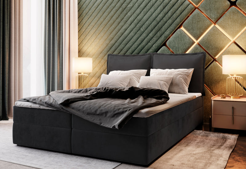 LINTO boxspring kárpitozott ágy - ARANZ - 1