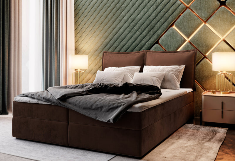 LINTO boxspring kárpitozott ágy - ARANZ - 3