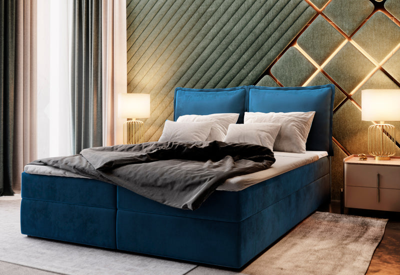 LINTO boxspring kárpitozott ágy - ARANZ - 5