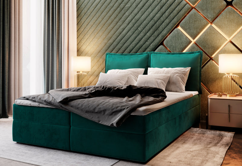 LINTO boxspring kárpitozott ágy - ARANZ - 6