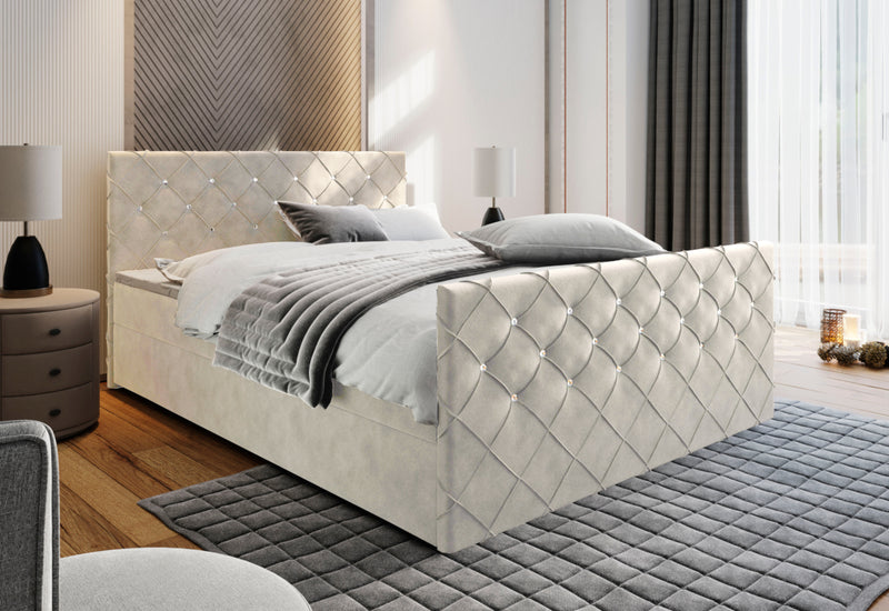 MINDY kárpitozott boxspring ágy - ARANZ - 4