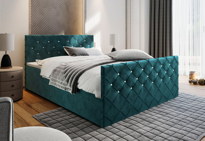 MINDY kárpitozott boxspring ágy - ARANZ - 5
