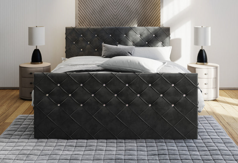 MINDY kárpitozott boxspring ágy - ARANZ - 7