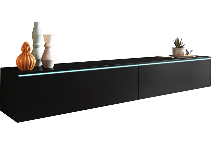 MENDES D 180 TV asztal, 180x30x32, fekete grafit - - 0