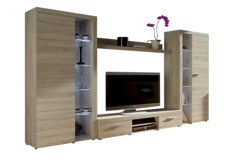 KLOK XL, nappali fal, 300x190x34, sonoma tölgy - - 0