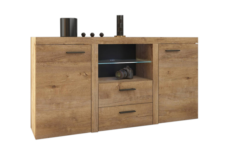 KLOK 2F 2S komód, 156x82x40, lefkás tölgy - - 0