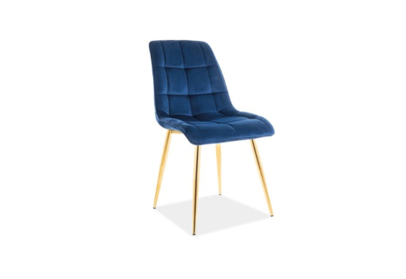 CHIP Velvet étkezőszék, 47x87x41, bluvel 86/arany - - 0