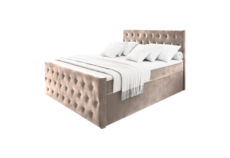 FENDI kárpitozott boxspring ágy, 140x200, casablanca 4 - - 0