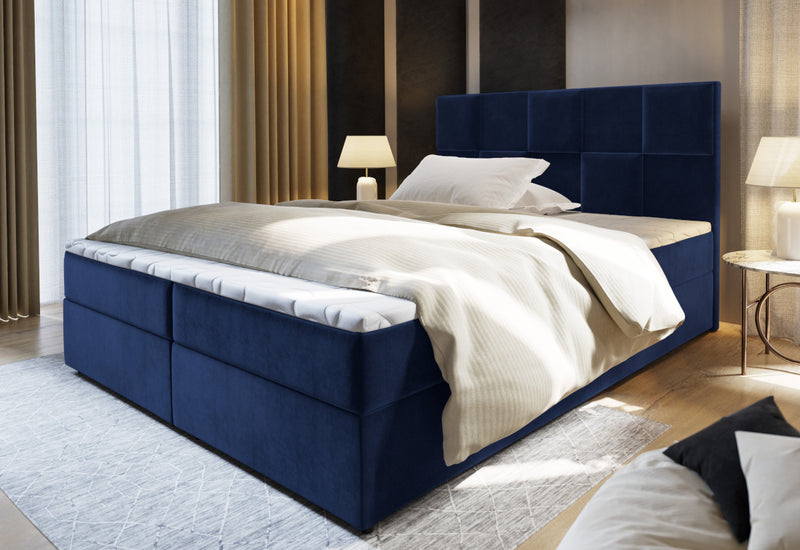 PIACO kárpitozott boxspring ágy, 180x200, kronos 09 + topper - - 0