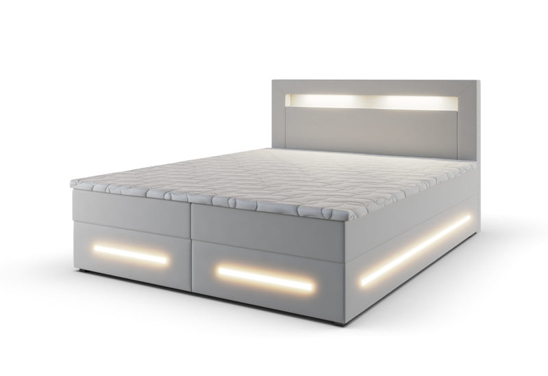 MINOR kárpitozott boxspring ágy + topper, 180x200, soft 17 - - 0