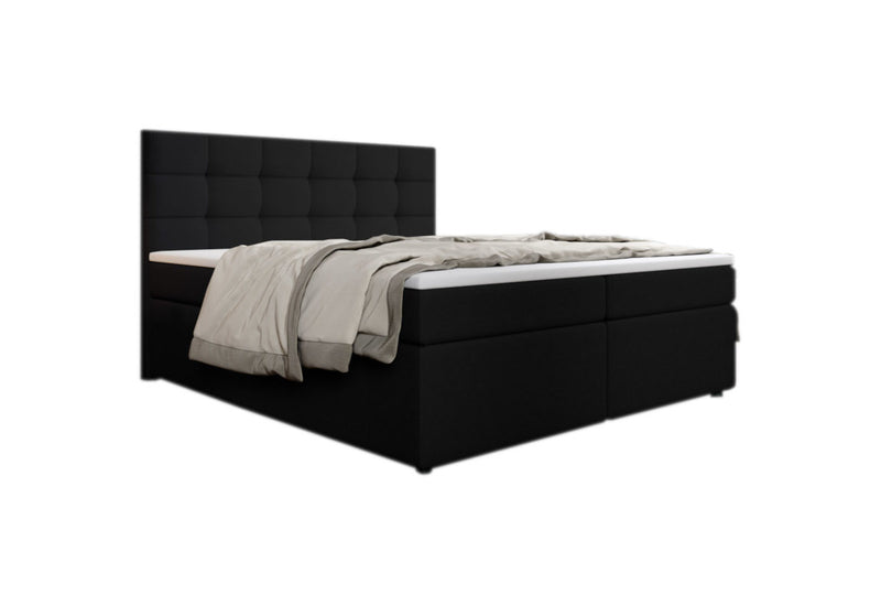 SALMA kárpitozott boxspring ágy + topper, 180x200, inari 100 - - 0