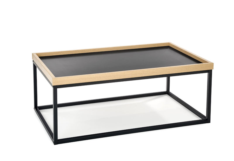Kávézóasztal VISPA, 100x39x60, natúr/fekete - - 0