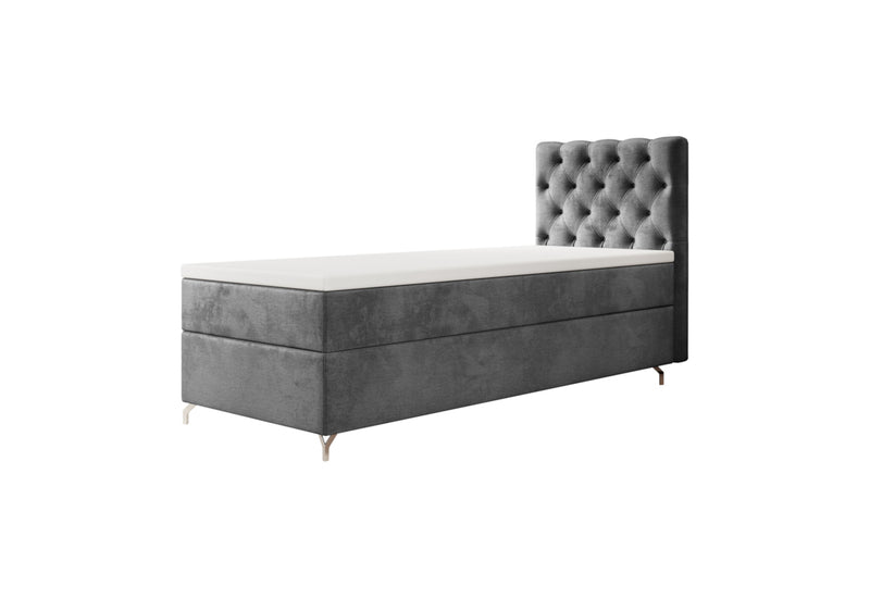 FESTER kárpitozott boxspring ágy, 90x200, Monolith 92, bal - - 0