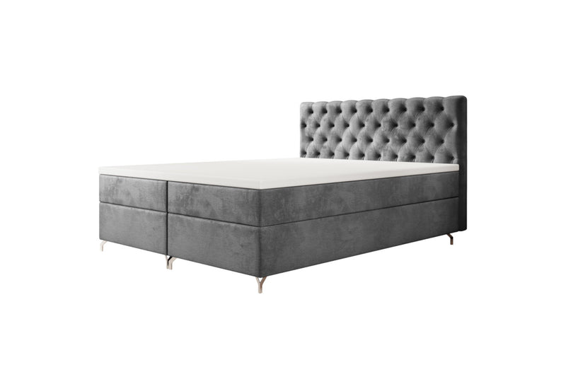 FESTER 2 kárpitozott boxspring ágy, 140x200, Monolith 92 - - 0