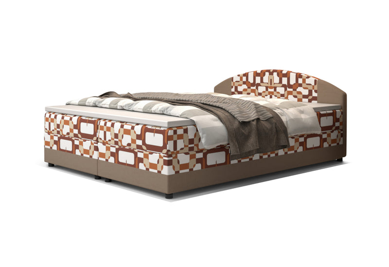 ORAN kárpitozott boxspring ágy, 140x200, damir 1/rainbow 5 - - 0