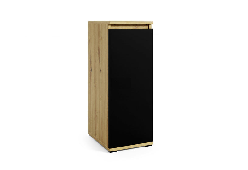 DAKKA magas komód, 40x88x30, dub artisan/černý - - 0