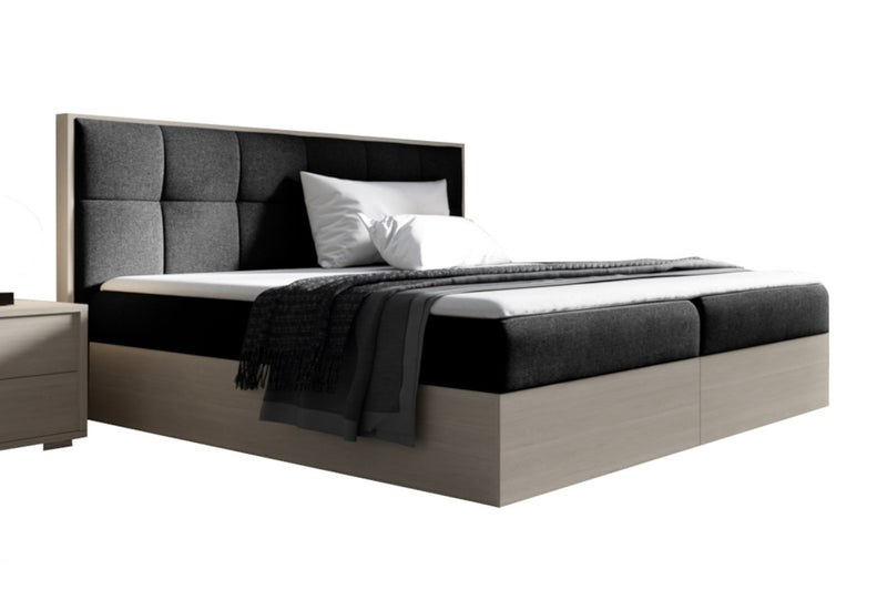 ISABELA 2 hálószoba összeállítás, 120x200, nordic teak/fekete - - 0