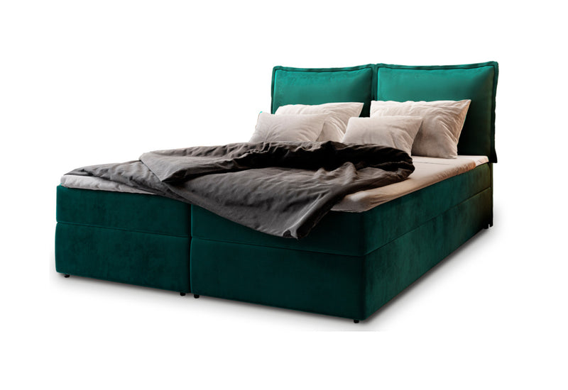 LINTO boxspring kárpitozott ágy, 180x200, monolith 37 - - 0