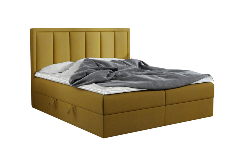 FRANIA kárpitozott boxspring ágy, 140x200, kronos 01 - - 0