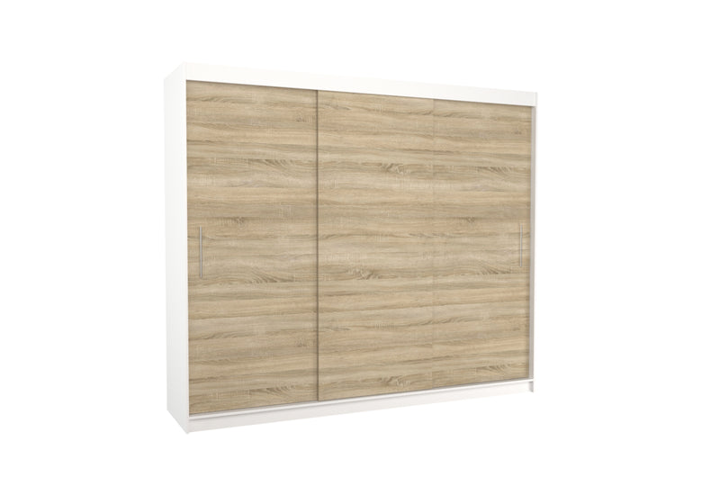 TOSAN 250 ruhásszekrény, 250x215x58, fehér/tölgy sonoma - - 0