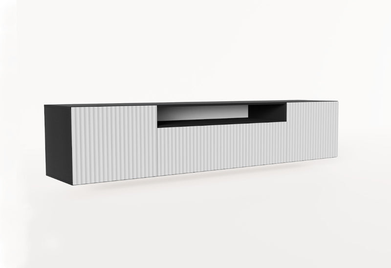 LENONA TV asztal, 200x42x41, fekete/fehér - - 0