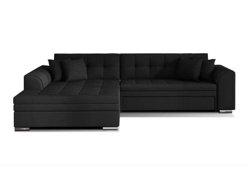 PALERMO ágyazható sarok ülőgarnitúra, 294x80x196 cm, sawana 14 black, balos - - 0