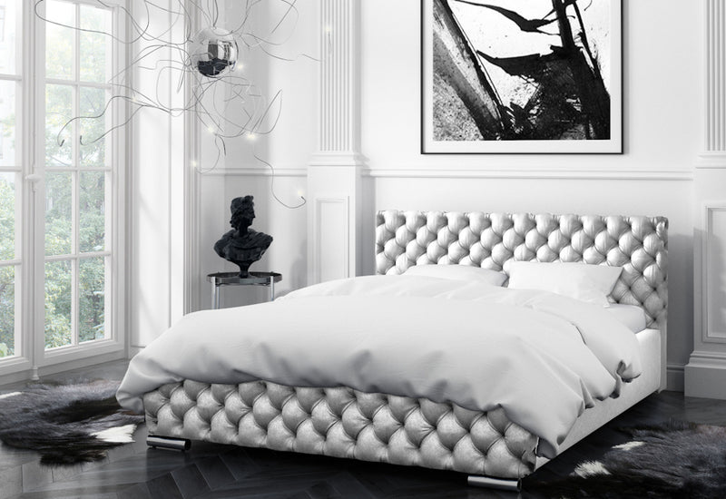 kárpitozott ÁGY RAFO + matrac DE LUX, 180x200, gloss velvet 1208 -  - 0