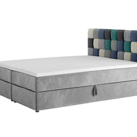 APPLE boxspring kárpitozott ágy + Fedő, 140x200, itaka 14/kék -  - 0
