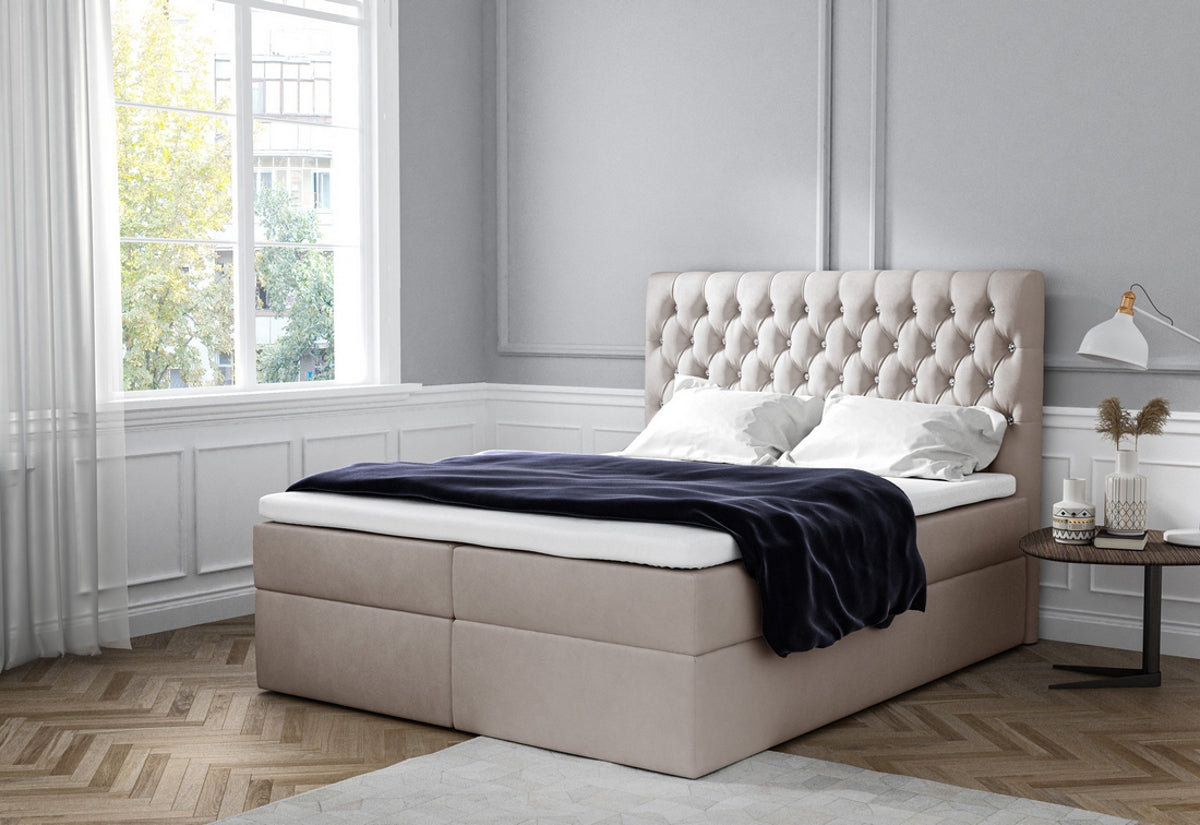 TOMIO boxspring kárpitozott ágy + fedőmatrac  AJÁNDÉKBA - ARANZ - 2