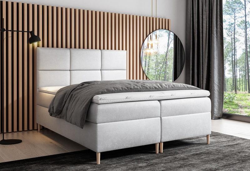 GRETA boxspring kárpitozott ágy + fedőmatrac AJÁNDÉKBA - ARANZ - 1