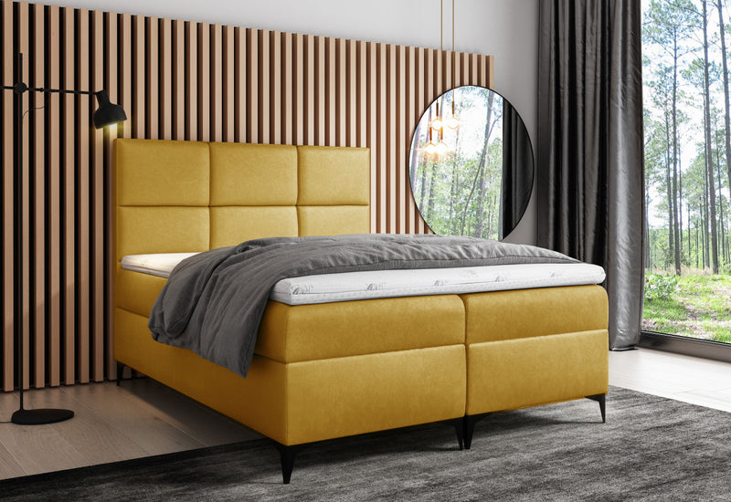 GRETA boxspring kárpitozott ágy + fedőmatrac AJÁNDÉKBA - ARANZ - 3
