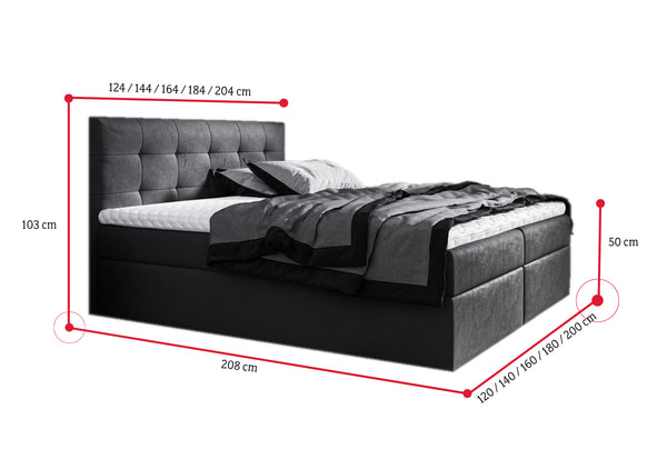 BRIGITE boxspring kárpitozott ágy + fedőmatrac INGYEN - ROZMEROVKA - 2