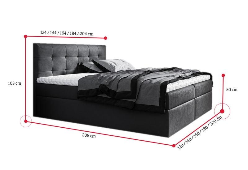 BRIGITE boxspring kárpitozott ágy + fedőmatrac INGYEN - ROZMEROVKA - 2