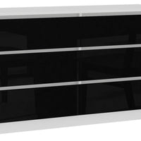 ARMARIA K160 komód, 160x77x40, fehér/fekete magasfényű -  - 0