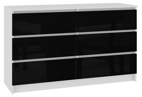 ARMARIA K160 komód, 160x77x40, fehér/fekete magasfényű -  - 0