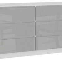 ARMARIA K160 komód, 160x77x40, fehér/metalik magasfényű -  - 0