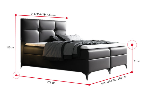 LINDT kárpitozott boxspring ágy + fedőmatrac - ROZMEROVKA - 1